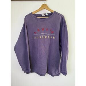 Vintage Levi’s Jeanswear Sweatshirt Womens Large Purple Logo Crewneck Pullover